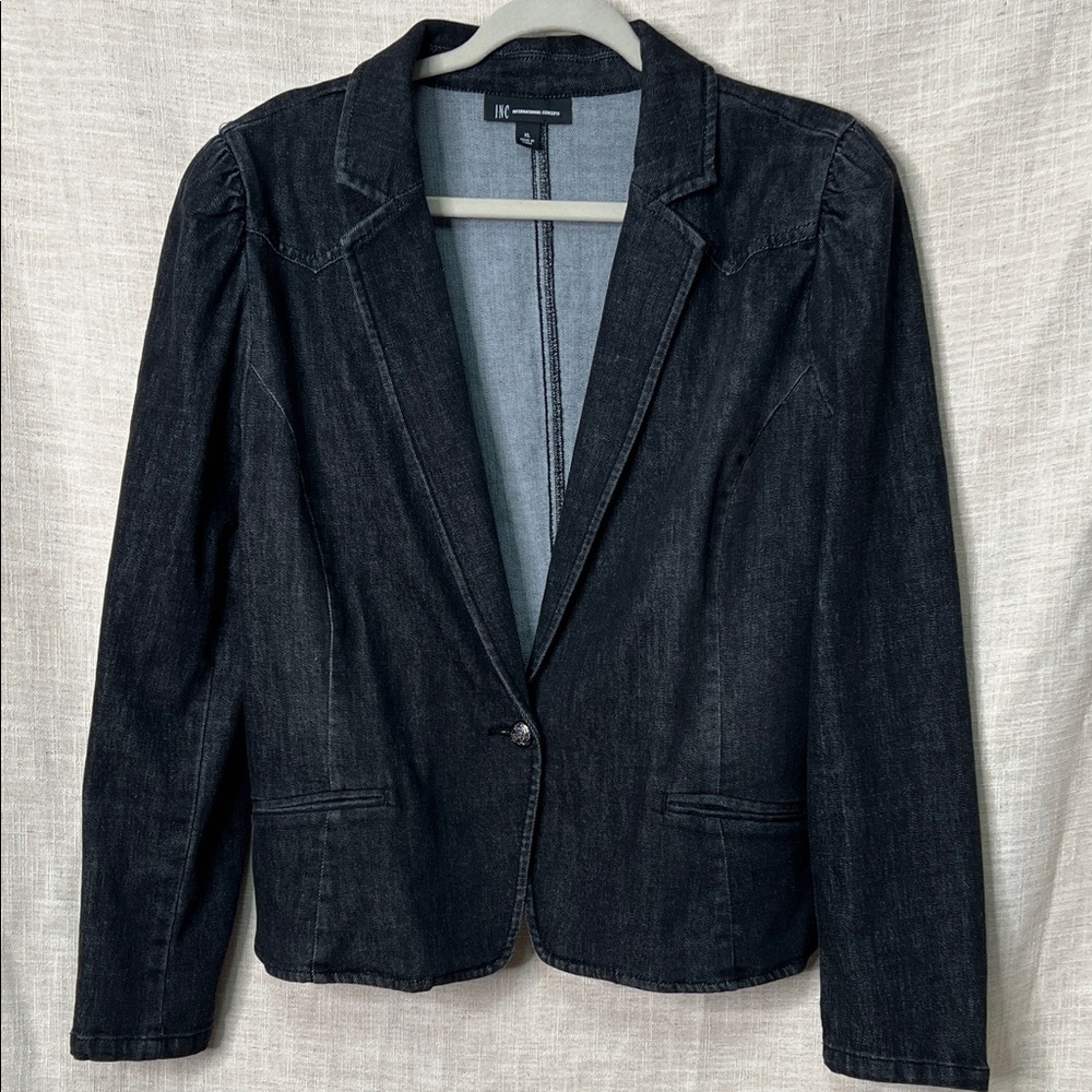 INC Women's Denim Jacket Blazer Size XL